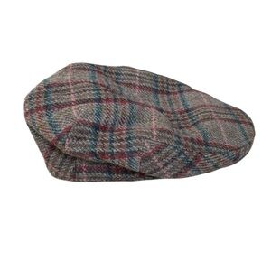 JAMES PRINGLE Vintage Tweed Wool Plaid Hat Beret Flat Cap
